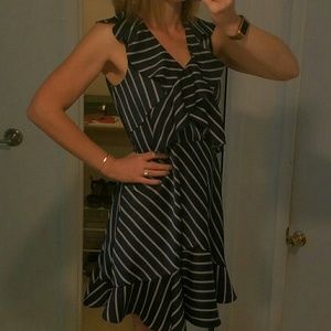 Banana Republic blue dress with white stripes